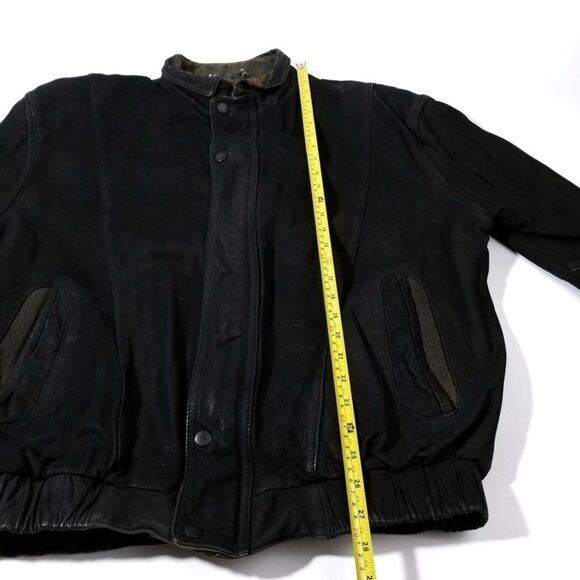 VINTAGE 80's Members Only Classic Aviator Military Bomber Jacket Mens 1X Black - Picture 4 of 12